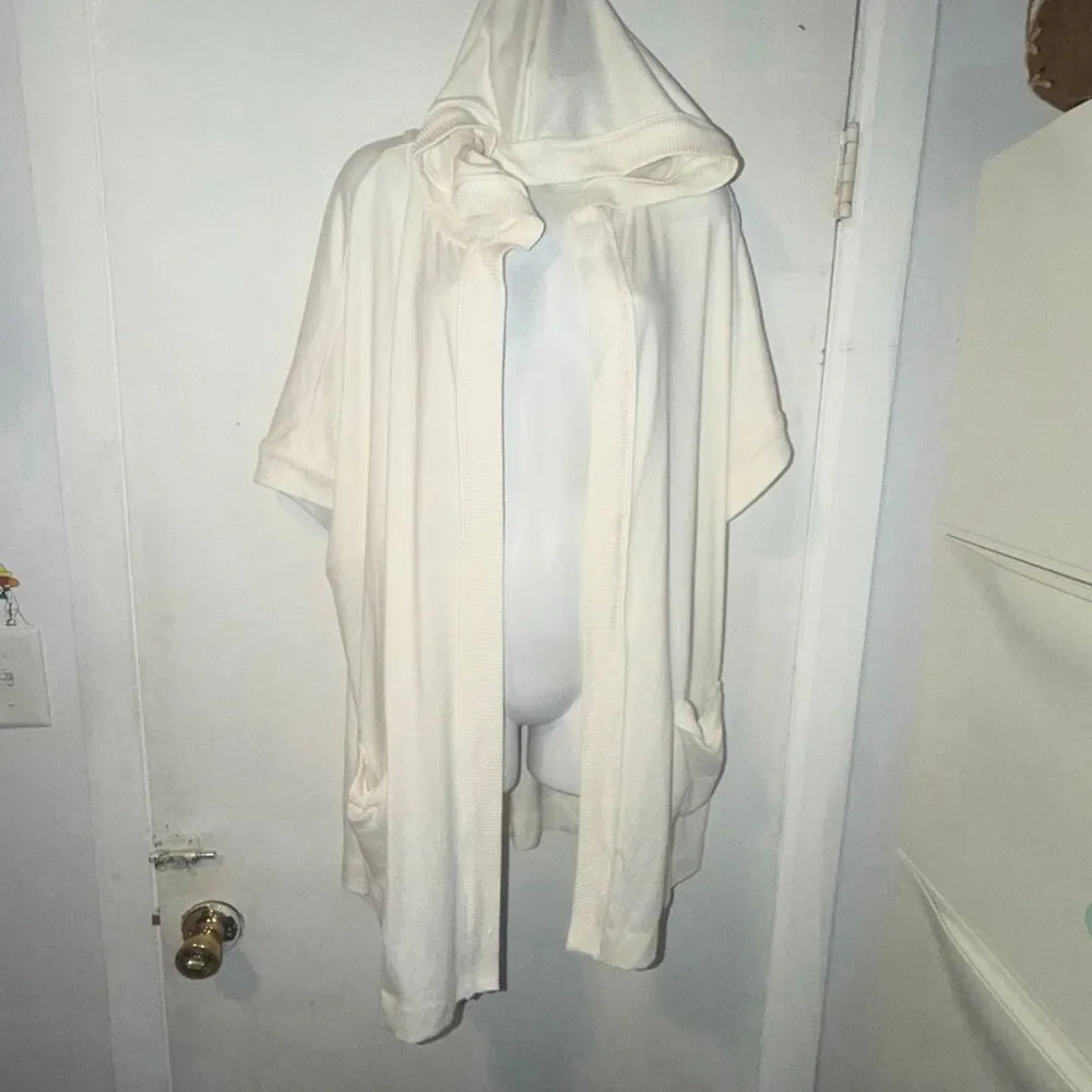 KOOLABURRA BY UGG Egret Cloud Jersey Short Sleeve Cardigan-1X - Picture 2 of 10